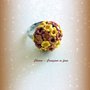 Anello in fimo elegante handmade con fiori giallo oro idee regalo donna