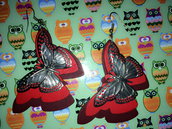Orecchini farfalla rossi in legno