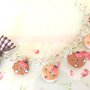 Novita FIMO - KAWAII - BRACCIALETTO  con BISCOTTINI KAWAII con fruttini mele e fragoline    e fiocco marrone  a quadri