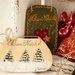 4 decorazioni natalizie in legno dipinte a mano