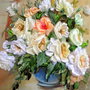 Ricamo " Vaso con le rose" , Silk ribbon embroidery, quadro da incorniciare