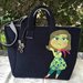 Borsa in lana cotta blu con personaggio Disgusto