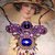 COLLANA SOUTACHE E CRISTALLI ,PIETRE,PERLINE LILLA',VIOLA,