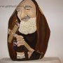 Sasso di mare dipinto a mano " PADRE PIO"