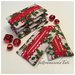 Porta fazzoletti di carta in cotone fantasia natalizia con agrifoglio piccolo su sfondo bianco