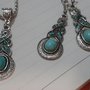Parure composta da collana e orecchini in argento tiberano pietra dura turchese e cristalli azzurri