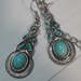 Parure composta da collana e orecchini in argento tiberano pietra dura turchese e cristalli azzurri
