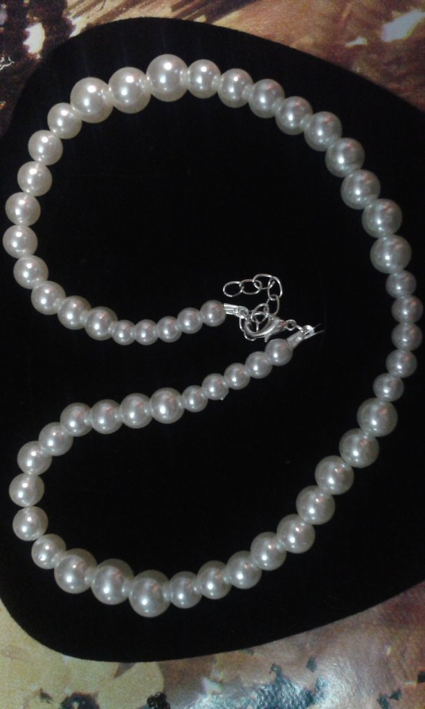 Collana Girocollo Donna Oro Bianco E Perle Naturali - Foto 4