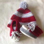 Cappello e scarpine neonato in lana