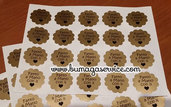 20 Etichette adesive personalizzate dorate chiudibusta chiudipacco diametro 27mm