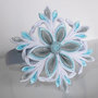 Cerchietto con fiori kanzashi fatti a mano Cristallo di neve