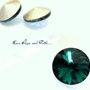 Rivoli in vetro (diam. circa 10 mm) "Verde smeraldo" (cod new)