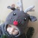 Berretto renna in pura lana merino superwash fatto a mano - idea regalo Natale!