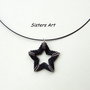 Collana giro-collo "31" con pendente a forma di stella nei colori nero e argento
