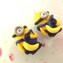 NOVITA - IDEA REGALO - Fimo - JUST  MINIONS - PAIO ORECCHINI minions spaventati con banana