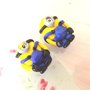 NOVITA - IDEA REGALO - Fimo - JUST  MINIONS - PAIO ORECCHINI minions sconsolati 