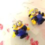 NOVITA - IDEA REGALO - Fimo - JUST  MINIONS - PAIO ORECCHINI minions che prendono in giro