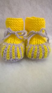 scarpine per neonato gialle e grigie