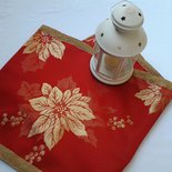 Runner Da Tavolo Natalizio Con Ricami Fiori Beige: Centrotavola Elegante Per La Cucina 45x200cm