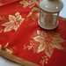 Runner rosso con pizzo oro- decorazioni natalizie - Dimensione 145x35 cm-  Pacchetto regalo incluso