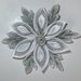 Cerchietto con fiori kanzashi fatti a mano Cristallo di neve