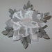 Cerchietto con fiori kanzashi fatti a mano Cristallo di neve