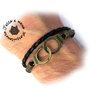 Bracciale UOMO manette Freedom braccialetto pelle nero bronzo