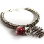 Bracciale donna fiocco di neve charms Natale campanellino argento braccialetto metallo