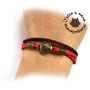 Bracciale donna coccinella portafortuna braccialetto fortuna rosso marrone