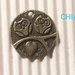 1 charm gufetti con cuore bronzo 18mm