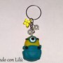 portachiavi ciondolo in fimo minion 