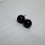 Orecchini perle nere cerate 2 cm circa