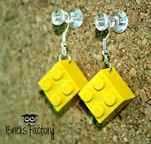 Orecchini LEGO originali pendenti gialli