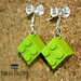Orecchini LEGO originali pendenti verde chiaro