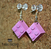 Orecchini LEGO originali pendenti rosa