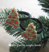 Elastico "albero di Natale" per capelli, braccialetto bambina  - idea regalo Natale -  fatto a mano