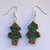 Orecchini pendenti con piccoli alberi di Natale fatti a mano all'uncinetto, con perline colorate e retro in feltro