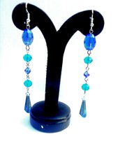 orecchini pendenti cristallo blu azzurro