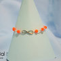 Bracciale con perle e infinito - Arancione fluo