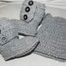 Stivaletti e cappellino gattino bebè unisex misto lana grigio CHIARO stile Ugg 