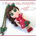 Collana Natale 2015 " Christmas Doll "  Mery abito rosso agrifoglio  fimo cernit premo idea regalo per lei donna ragazza bambina kawaii