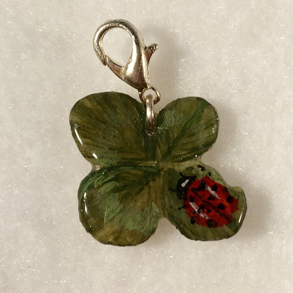 Charm Quadrifoglio Portafortuna" Vero, Dipinto E Resinato - Foto 12