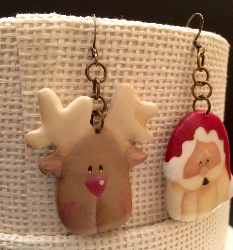 Orecchini di renna, Rudolph il naso rosso Orecchini di Natale