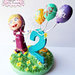 Cake topper compleanno/festa bambini “Tanti auguri da Masha!” (personalizzabile)