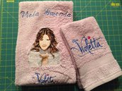 Set Asciugamani Violetta personalizzabili