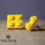 Orecchini LEGO originali a lobo gialli piatti
