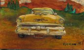 quadro ad olio auto americana anni 50 - Cuba Taxi 1