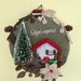dietro porta - ghirlanda - idea regalo con abete, casetta, stella di Natale e pendenti con pinge