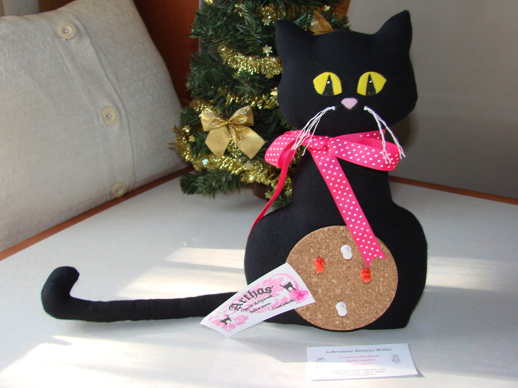 Vadmans Orecchini Pendenti Gatto Nero In Argento 925 Con Foglie E Coccinella - Gioiello Portafortuna Per Donna