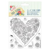 Clear Stamp (11pcs) - Folk Floral - Heart